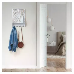 Sale Kirklands Home Distressed White Floral Carved Wall Shelf