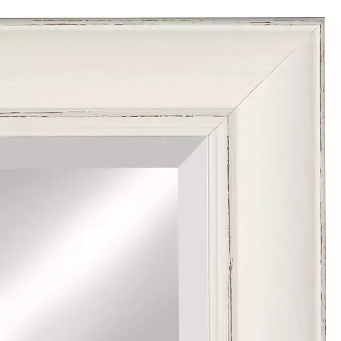 Kirklands Home Distressed White Maron Wall Mirror
