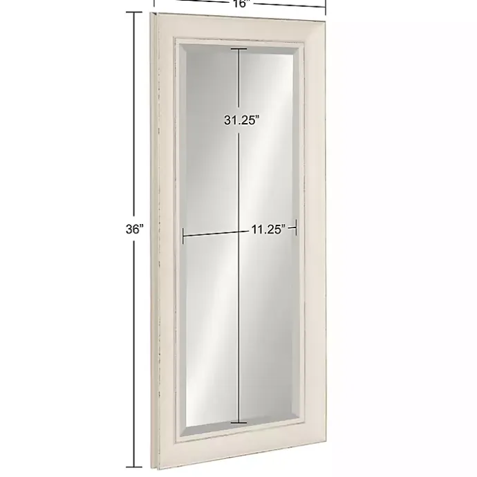 Kirklands Home Distressed White Maron Wall Mirror