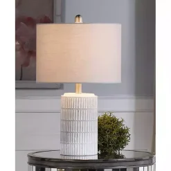New Kirklands Home Distressed Modern Farmhouse Table Lamp White
