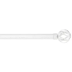 Kirklands Home Distressed White Open Sphere Curtain Rod, 120 in.