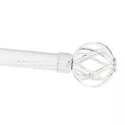 Kirklands Home Distressed White Open Sphere Curtain Rod, 120 in.