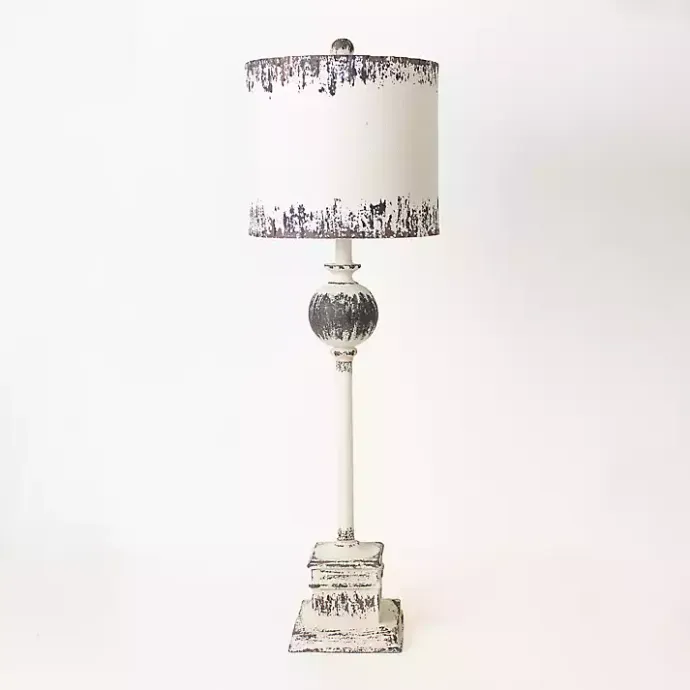 Best Kirklands Home Distressed White Square Base Buffet Lamp