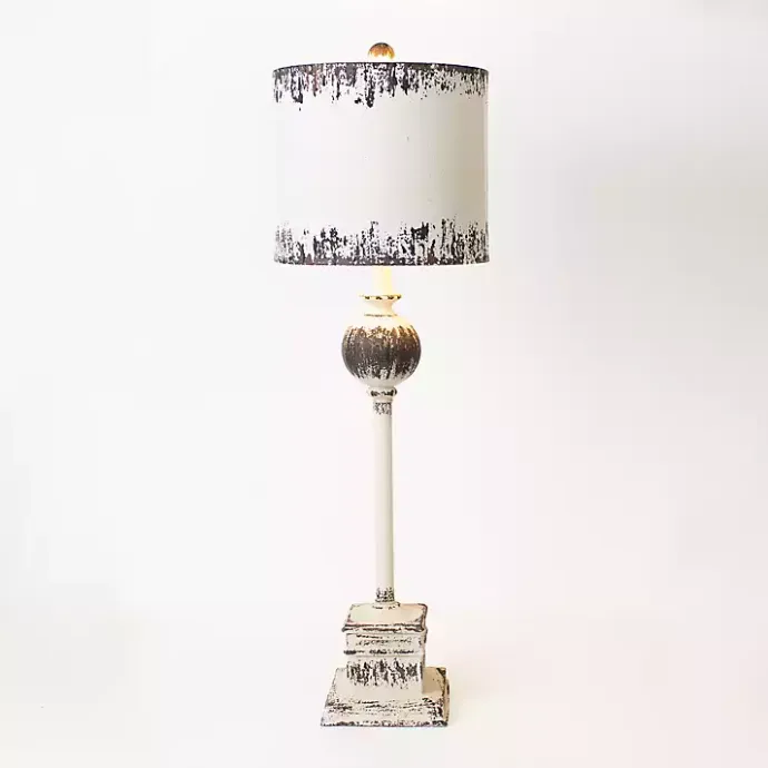 Best Kirklands Home Distressed White Square Base Buffet Lamp