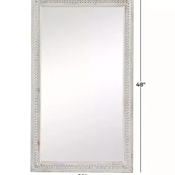 Online Kirklands Home Distressed White Wood Carved Frame Wall Mirror