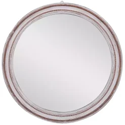 Sale Kirklands Home Distressed White Wood Round Frame Wall Mirror