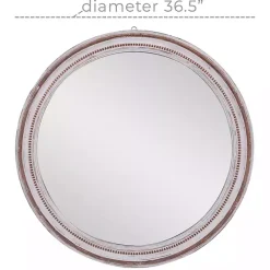 Sale Kirklands Home Distressed White Wood Round Frame Wall Mirror