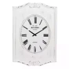 Discount Kirklands Home Distressed White Wood Scroll Wall Clock