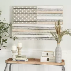 Hot Kirklands Home Distressed Wood American Flag Wall Plaque