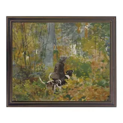 Clearance Kirklands Home Dogs in Woods Framed Art Print