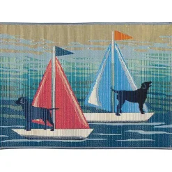 Outlet Kirklands Home Dogs on Sailboats Indoor/Outdoor Rug, 3x4