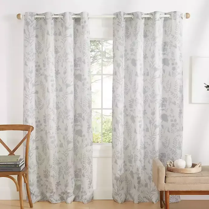 Online Kirklands Home Dove Gray Floral 2-pc. Curtain Panel Set, 96 in.