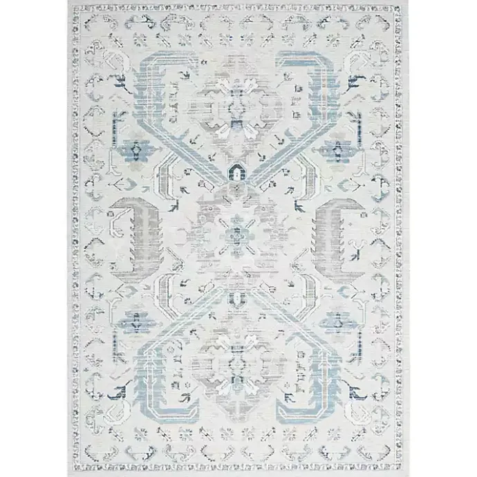 Hot Kirklands Home Dove Gray Ornate Bordered Area Rug, 5x7
