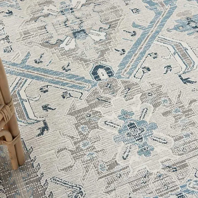 Hot Kirklands Home Dove Gray Ornate Bordered Area Rug, 5x7