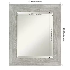 Clearance Kirklands Home Dove Gray Scoop Frame Beveled Mirror, 22x26 in.