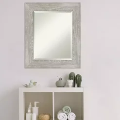 Clearance Kirklands Home Dove Gray Scoop Frame Beveled Mirror, 22x26 in.
