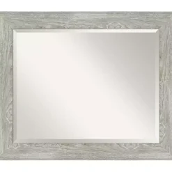 Discount Kirklands Home Dove Gray Scoop Frame Beveled Mirror, 34x28 in.