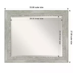 Discount Kirklands Home Dove Gray Scoop Frame Beveled Mirror, 34x28 in.
