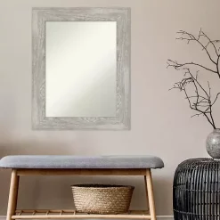 Sale Kirklands Home Dove Gray Washed Wood Framed Mirror