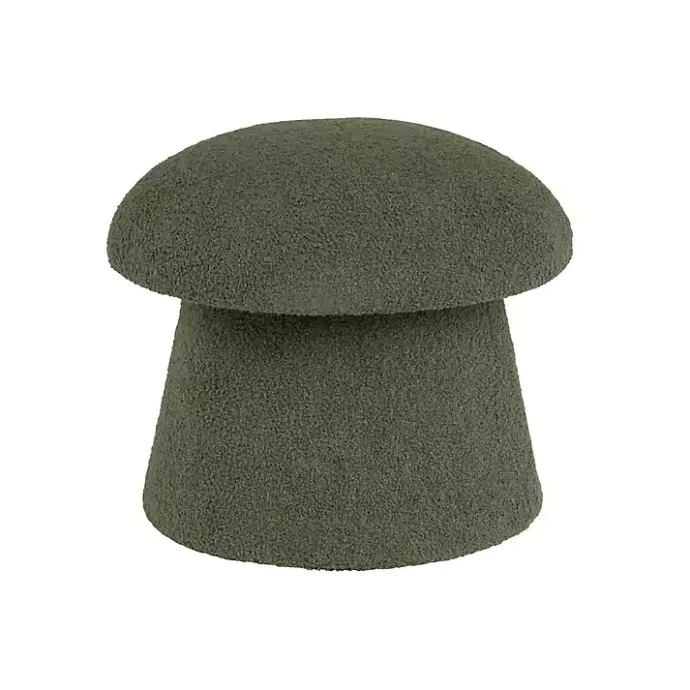 Clearance Kirklands Home Drak Boucle Mushroom Storage Ottoman Green