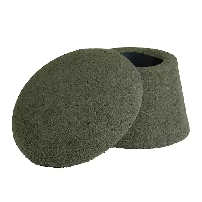 Clearance Kirklands Home Drak Boucle Mushroom Storage Ottoman Green