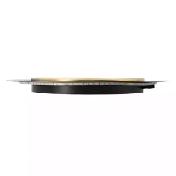 Online Kirklands Home Drew II Black and Gold Round LED Mirror