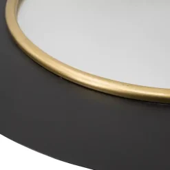 Online Kirklands Home Drew II Black and Gold Round LED Mirror
