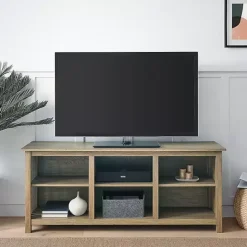 Kirklands Home Driftwood Slatted Sides Media Cabinet Gray