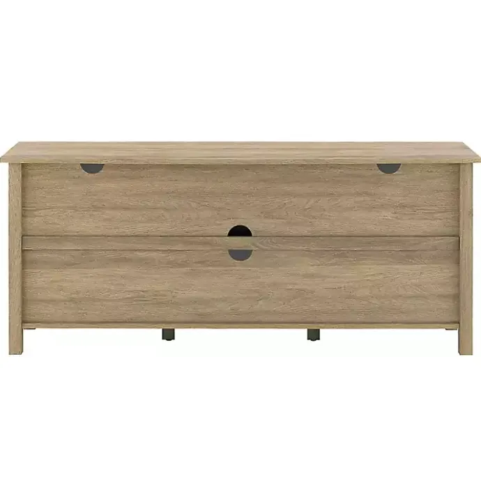 Kirklands Home Driftwood Slatted Sides Media Cabinet Gray