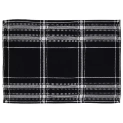 Best Kirklands Home Dual White and Black Cotton Placemats, Set of 4