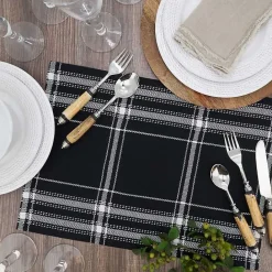 Best Kirklands Home Dual White and Black Cotton Placemats, Set of 4