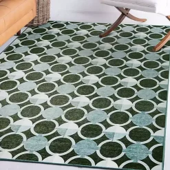 Kirklands Home Dula Sage Green Washable Area Rug, 5x7