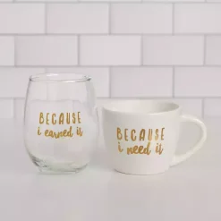 Sale Kirklands Home Earned It 2-pc. Mug & Wine Glass Set