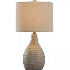 Sale Kirklands Home Earth Tone Oak Table Lamp Gray