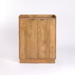 New Kirklands Home Easton Mango Wood Bar Cabinet Tan