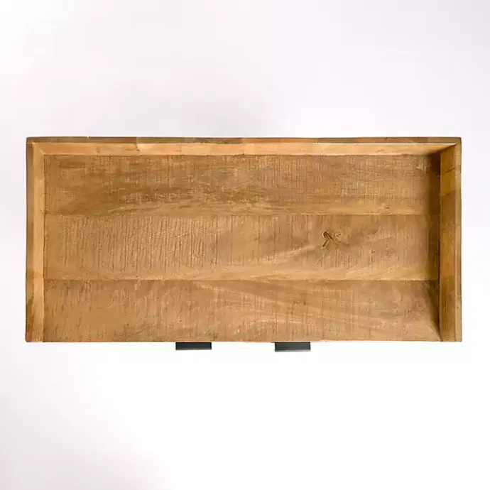 New Kirklands Home Easton Mango Wood Bar Cabinet Tan