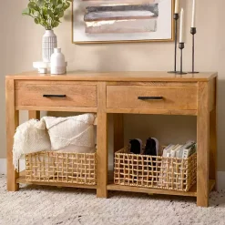 Best Kirklands Home Easton Mango Wood Console Table Brown