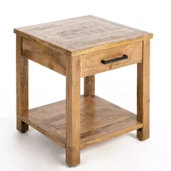 Hot Kirklands Home Easton Mango Wood Side Table Brown