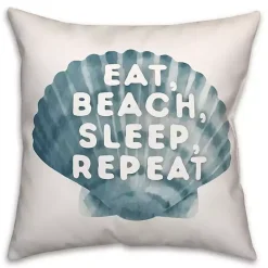 Hot Kirklands Home Eat, Beach, Sleep, Repeat Outdoor Throw Pillow