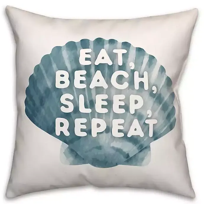 Hot Kirklands Home Eat, Beach, Sleep, Repeat Outdoor Throw Pillow