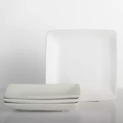 Online Kirklands Home Ecru Square Simple Things Salad Plates, Set of 4 White