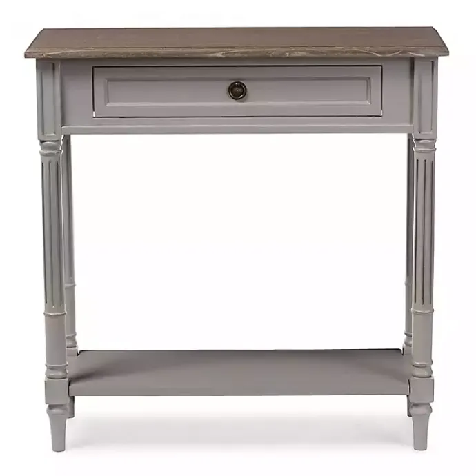 Sale Kirklands Home Edward Gray Mindi Wood Fluted Console Table