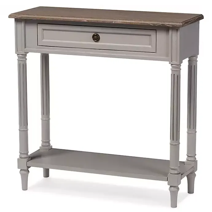 Sale Kirklands Home Edward Gray Mindi Wood Fluted Console Table