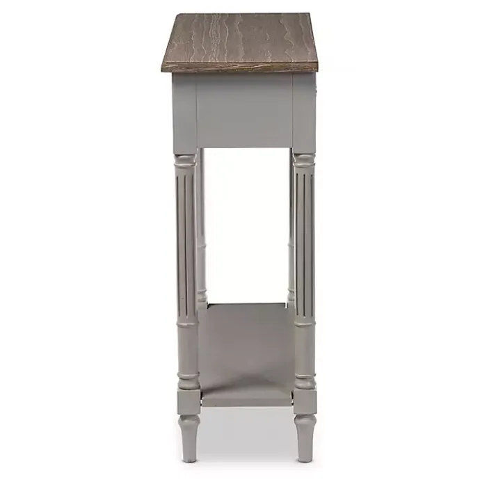 Sale Kirklands Home Edward Gray Mindi Wood Fluted Console Table