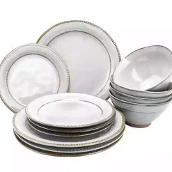 Outlet Kirklands Home Eggshell Glazed Round 12-pc. Dinnerware Set