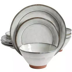 Outlet Kirklands Home Eggshell Glazed Round 12-pc. Dinnerware Set