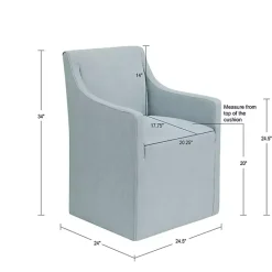 New Kirklands Home Elaine Upholstered Skirted Dining Chair Blue