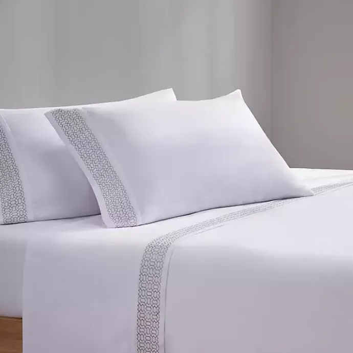 Outlet Kirklands Home Elegant Geo Hem Microfiber 4-pc. Full Sheet Set