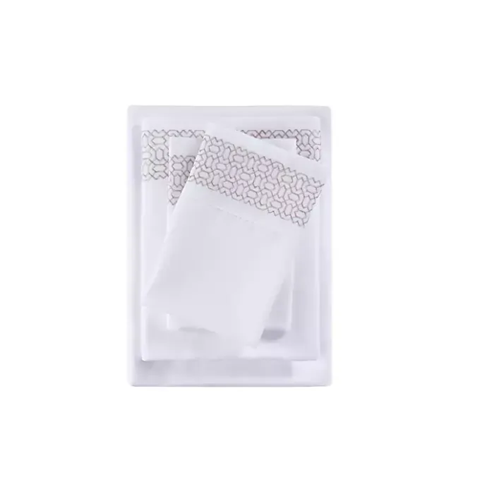 Outlet Kirklands Home Elegant Geo Hem Microfiber 4-pc. Full Sheet Set