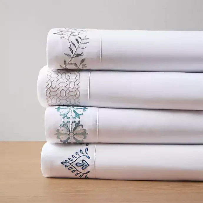 Outlet Kirklands Home Elegant Geo Hem Microfiber 4-pc. Full Sheet Set